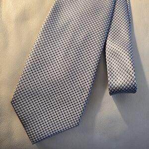 Alex Mishra Gray and White Textured Men's Polyester 59.5" Necktie Tie